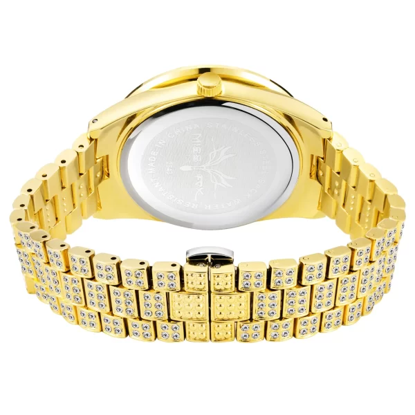 Luxury 18K Gold Diamond Watch for Men – Iced Out Quartz with Arabic Numerals